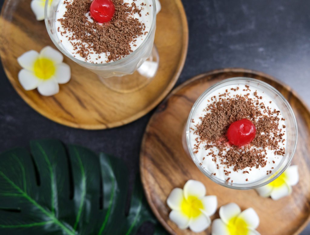 easy coconut pudding made with pantry items