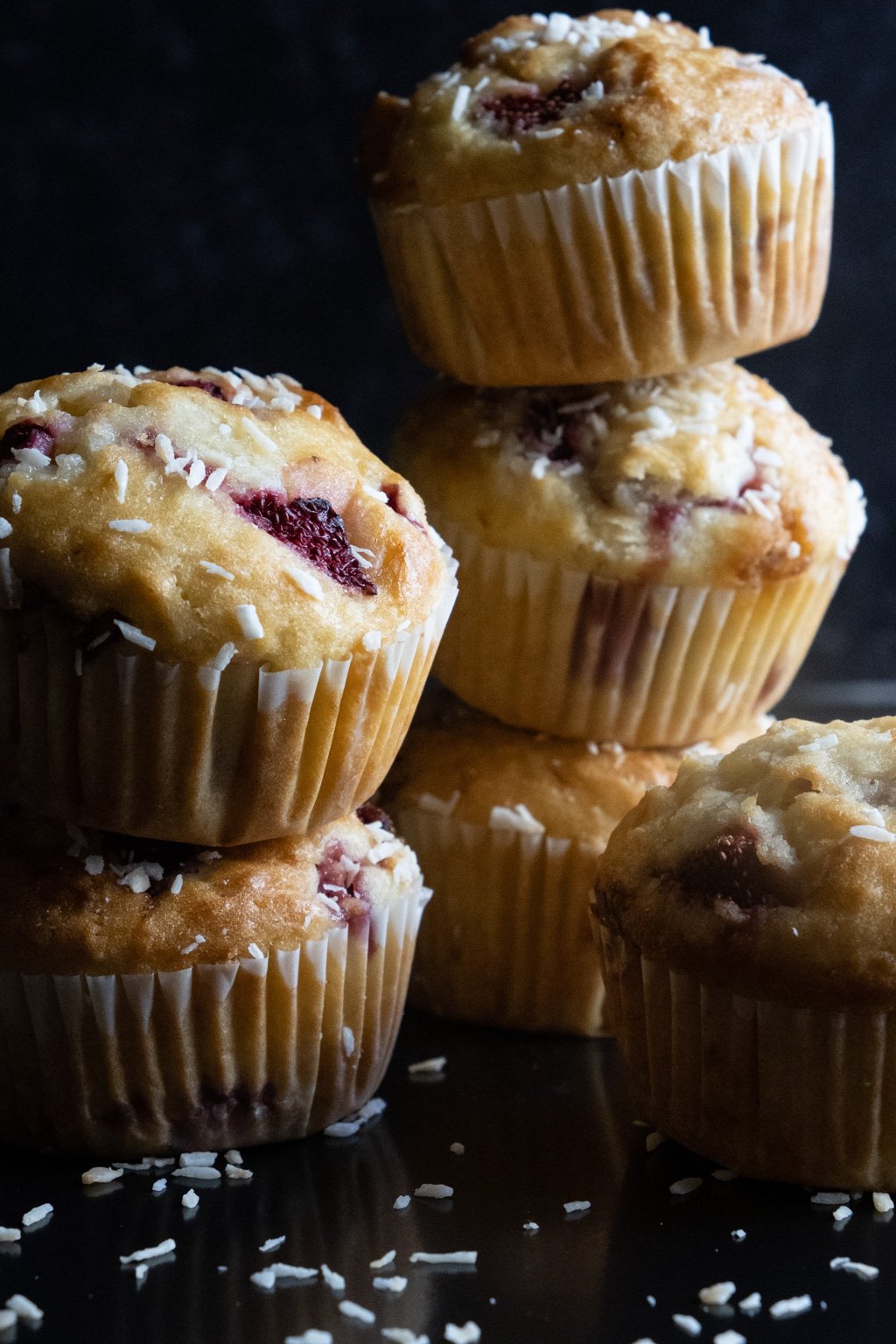 strawberry coconut muffins