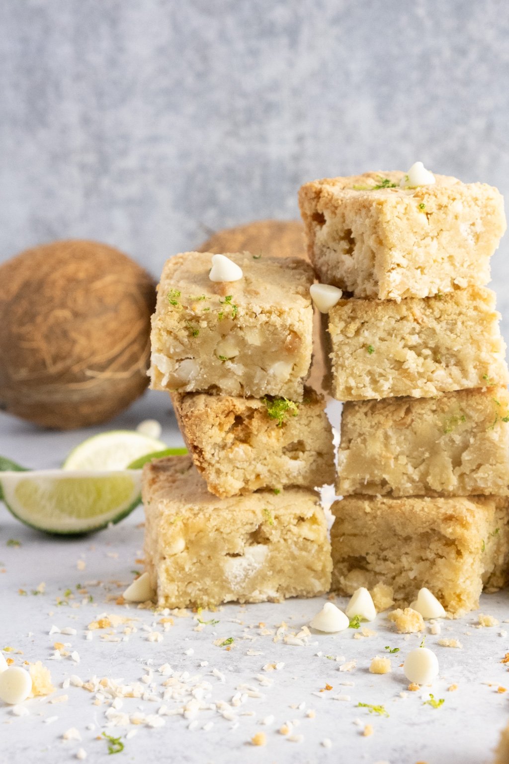 lime coconut macadamia blondies