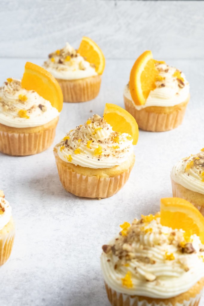 pineapple orange cupcakes with cream cheese frosting