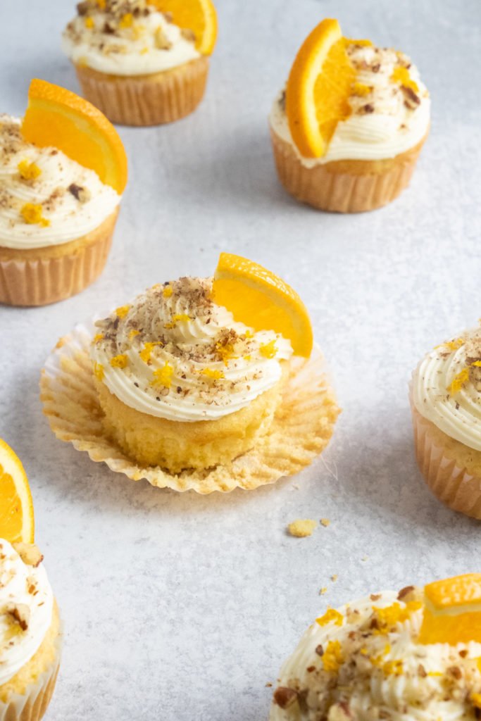 pineapple orange cupcakes with cream cheese frosting