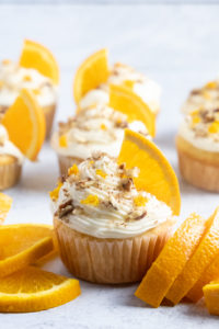 pineapple orange cupcakes with cream cheese frosting