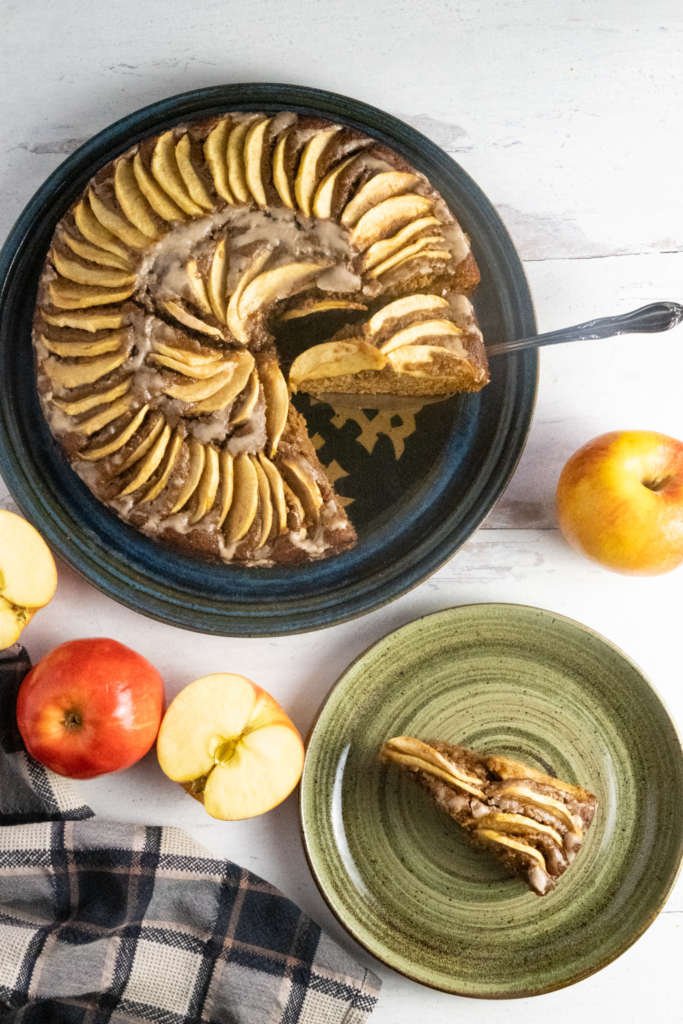 spiced apfelkuchen with spent grain flour