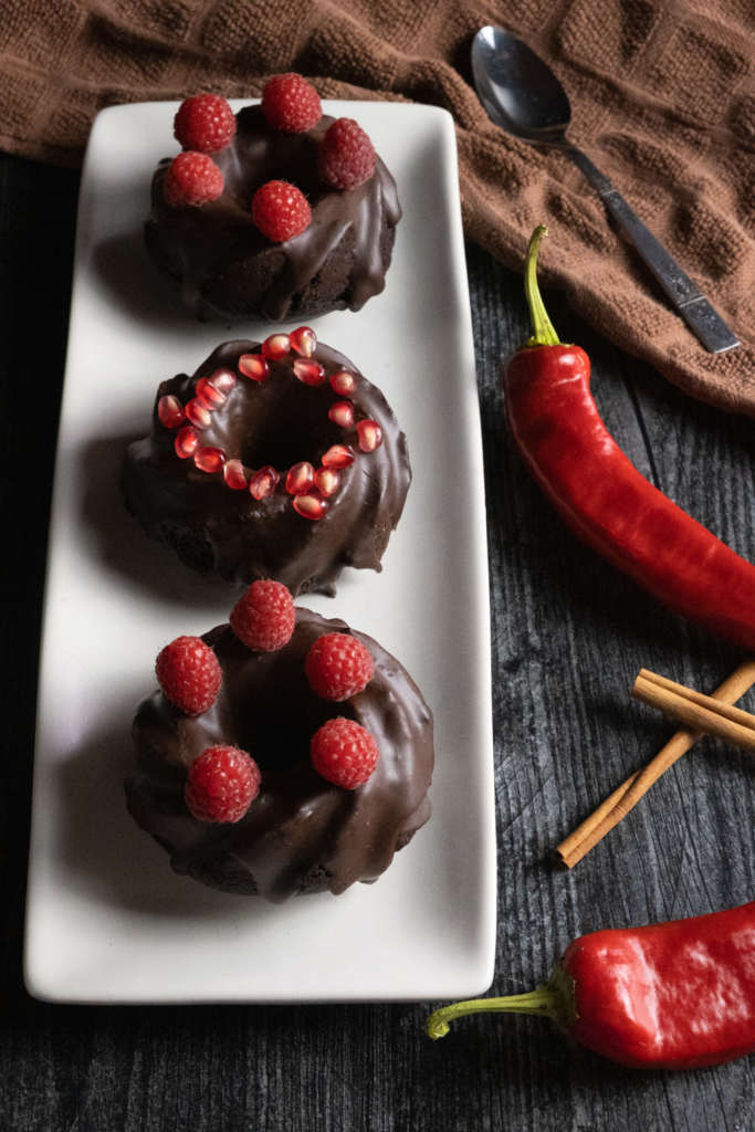 chocolate chili mini bundt cakes