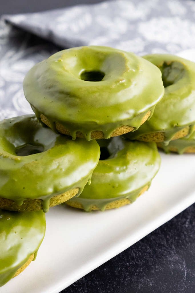 baked matcha cinnamon cake donuts