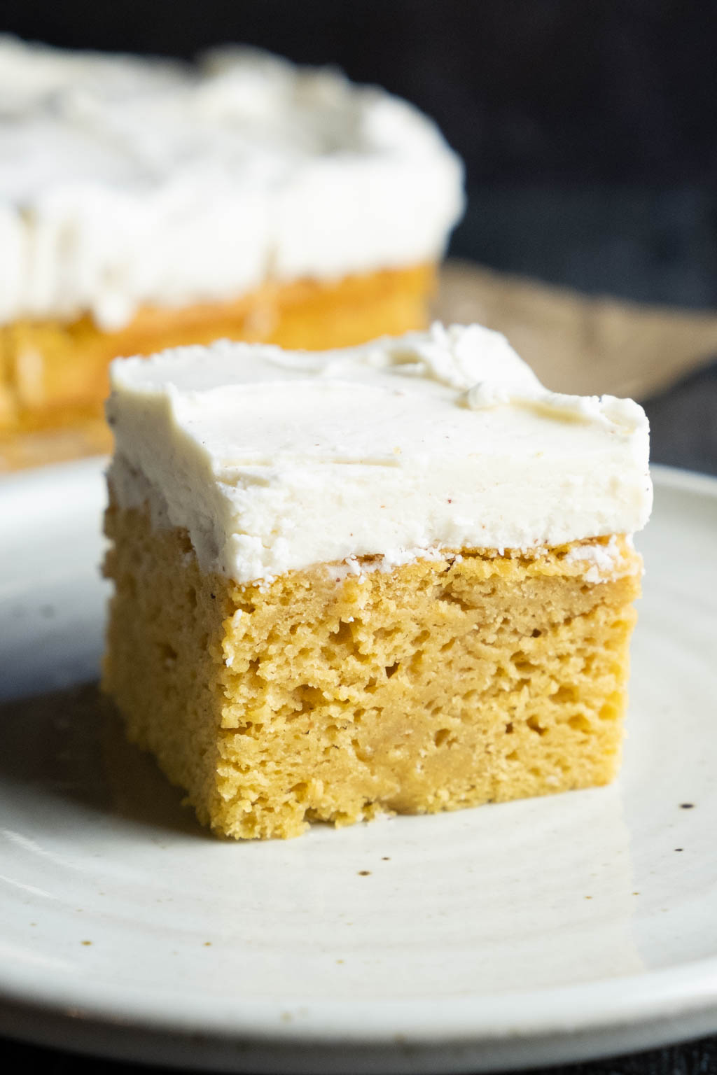 brown butter pumpkin cake with brown butter frosting