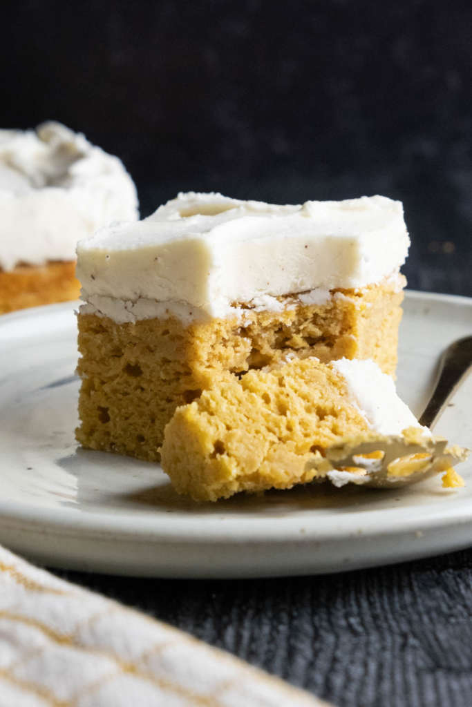 brown butter pumpkin cake with brown butter frosting