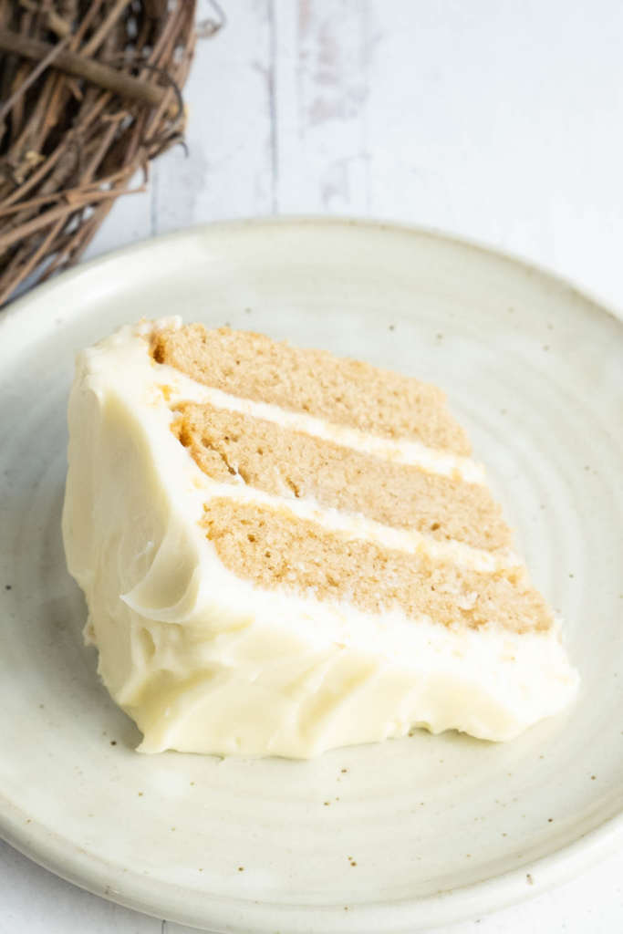 three layer spice cake with cream cheese frosting