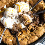 Chocolate Peanut Butter Skillet Cookie with Spent Grain Flour